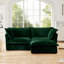 Canapé modulaire en L en chenille avec repose-pieds et coussins Dejean-120285829-121422917