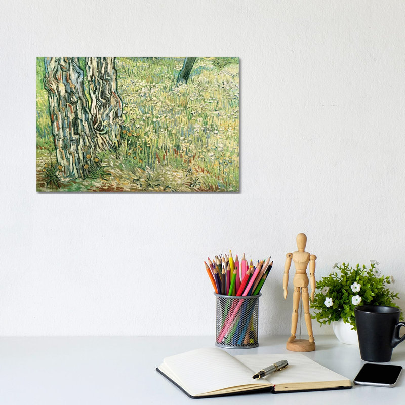 Tree Trunks In Grass, 1890, By Vincent Van Gogh by Vincent Van Gogh - Wrapped Canvas Painting, 20.32 cm H x 30.48 cm W