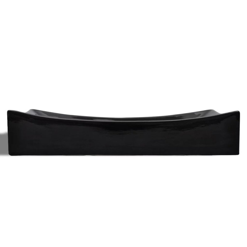 Marini Ceramic Rectangular Bathroom Sink, Black