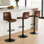 Tabouret de bar rotatif à hauteur réglable avec structure en métal