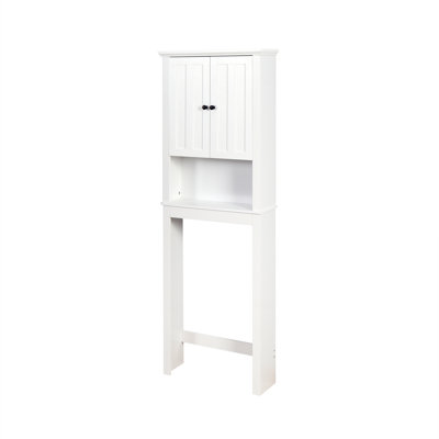 Armoire de rangement pour salle de bain en bois au-dessus de la toilette avec tablette réglable 23,62 x 7,72 x 67,32 po