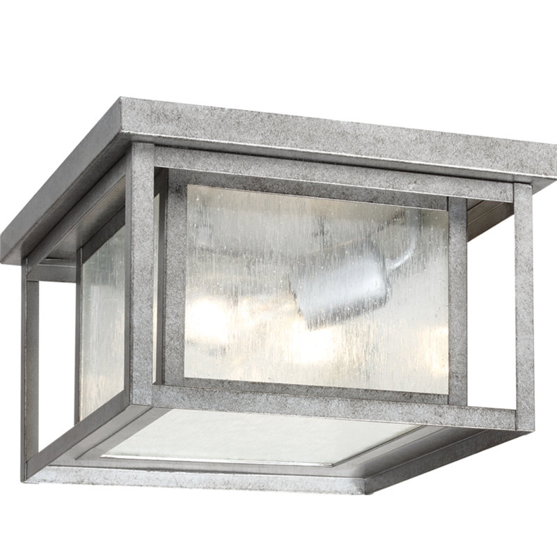 Plafonnier encastré d'extérieur 2 lumières Vermont, Étain patiné