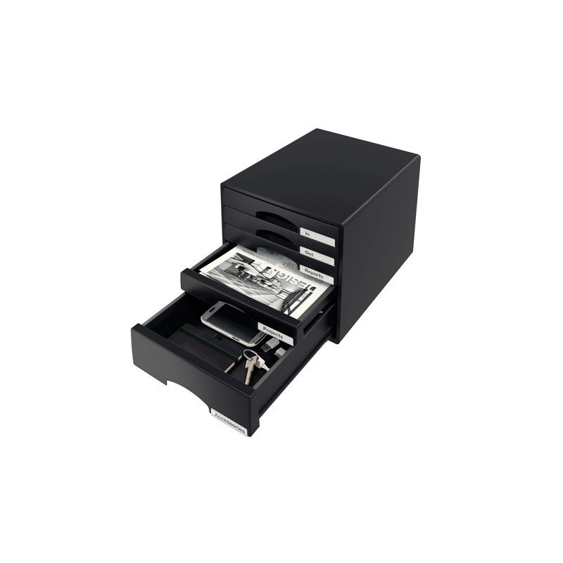 Plastic Desk Organiser, Black