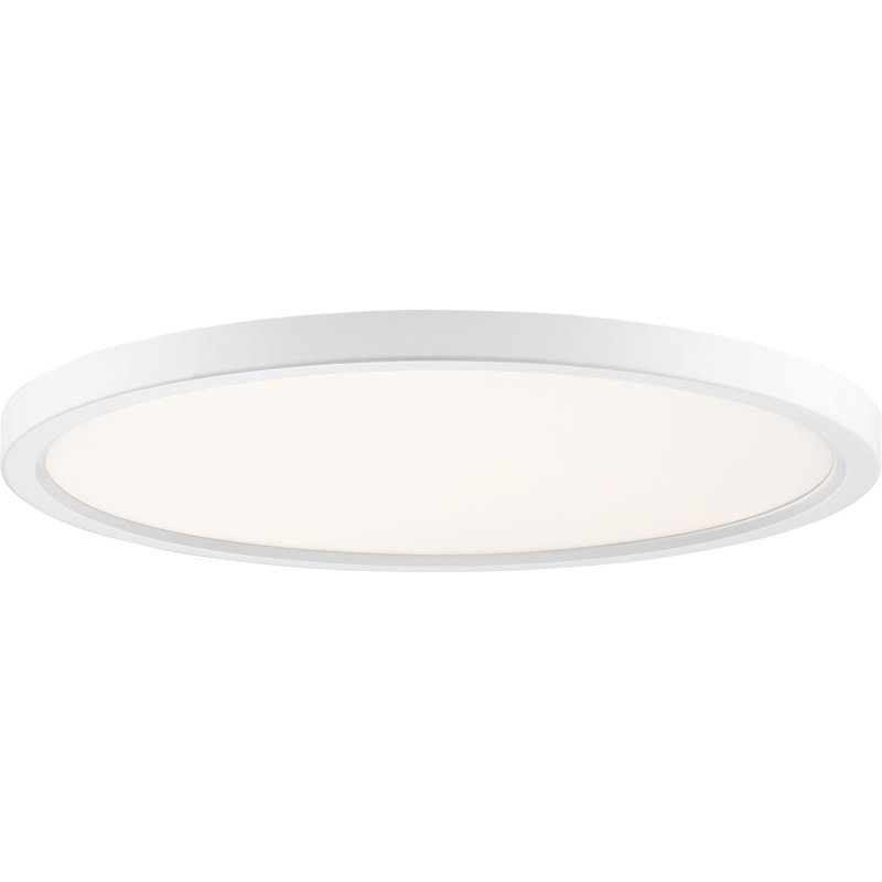 Plafonnier encastré 1 lumière DEL Naquin, H 1 po x l 11 po x P 11 po, Blanc lustré