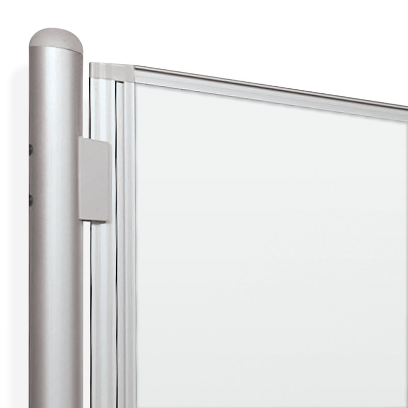 DOC Mobile Dry Erase and Cork Bulletin Divider, 6' H x 6' W, Natural Cork/Porcelain