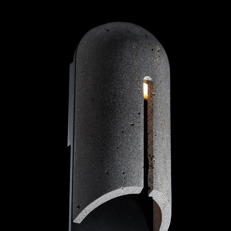 Clog Dimmable 3500K LED Outdoor Wall Light With Color Temperature Switch (2700K/3000K/3500K/4000K), Basalt Stone/Black