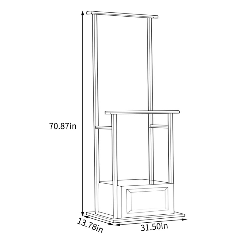 Solid Ebony Hallstand with Drawer