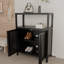Meuble de rangement noir en bambou à grande capacité pour salle de bain