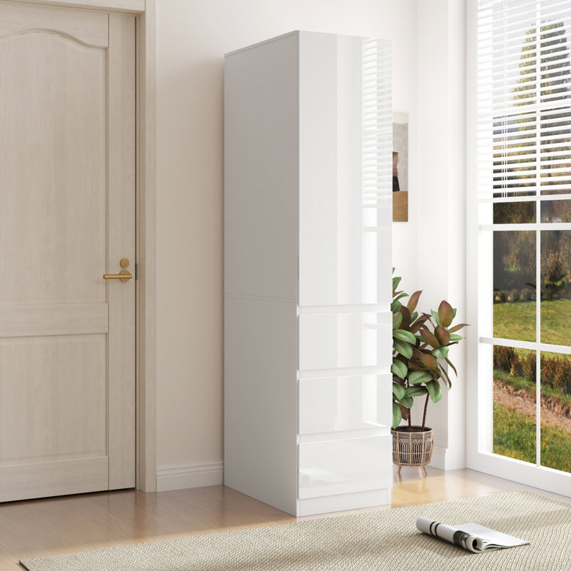 Grande armoire de cuisine, grand rangement pour les articles du garde-manger blanc, dimensions généreuses, 3 tablettes, tiroirs