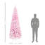 Arbre de Noël artificiel enneigé 7,5 pi de hauteur avec pin en forme de pin et branches réalistes, rose