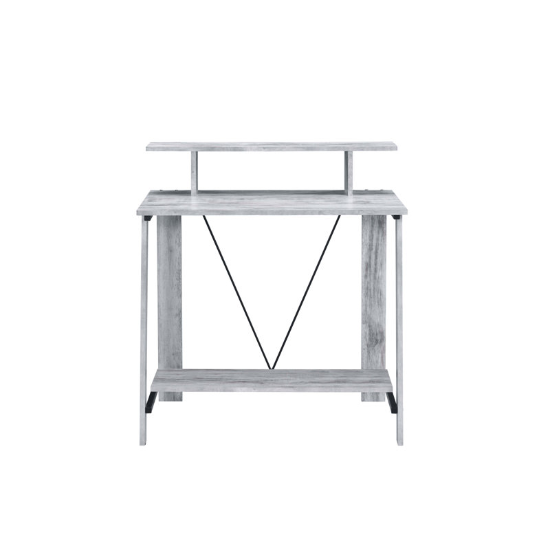 Nypho Antique White& Black Finish Writing Desk, White