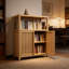 Armoire autoportante en bambou naturel à grande capacité avec 2 portes persiennes pour la salle de bain / salon