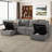 Rafael U Shaped Sofa Set Convertible Large Pull out Sofa Bed Livingroom Sleeper Modular Sectional Couch With Storage Ottoman-101956712