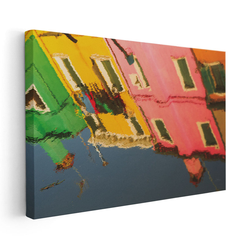 Reflections of Burano X - reproduction d'art sur toile, H 24 po x l 36 po