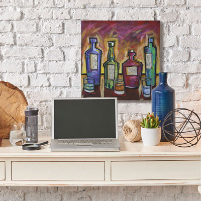 " Alcoholic Drinks Colorful Modern Painting "