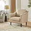 Almetia Vegan Leather Armchair With Solid Wood Legs-319120323