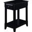 Black Accent Table For Apartments - With Shelf And Drawer With Wood Compact Spaces-1902137943