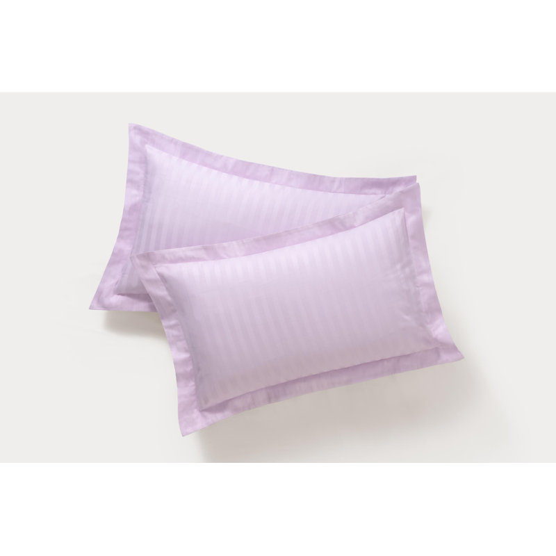 Satin Stripe 2 Piece Sateen Guest Room Sham Case Pack, Queen, Lilac