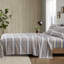 Drap-housse bleu 3 pièces en flanelle de coton 100%, brossé des deux côtés, ajusté entièrement élastiqué, lavable à la machine, avec 1 drap plat et 2 taies d'oreiller