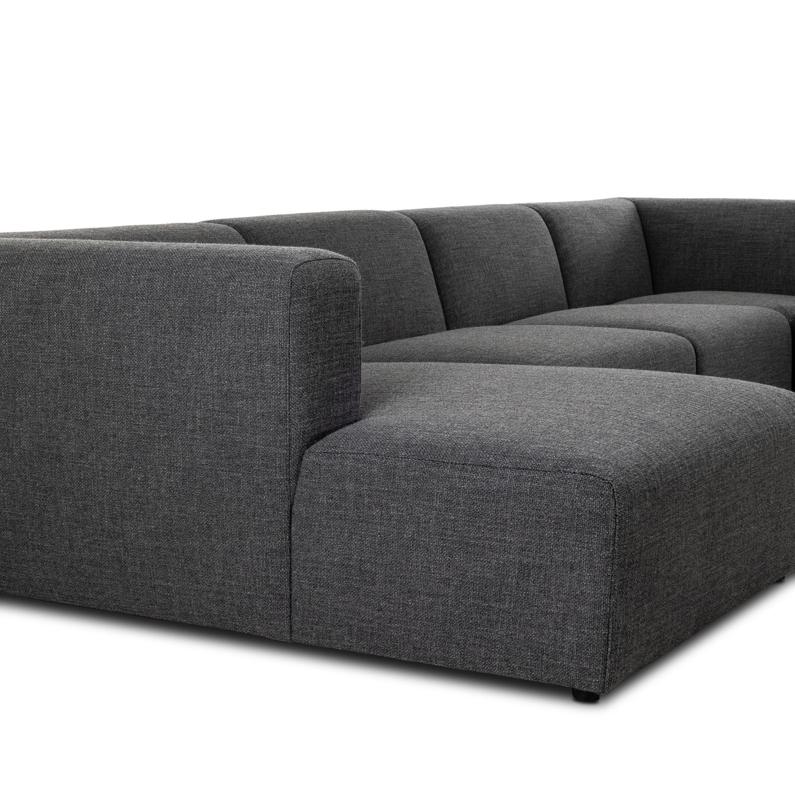Sloan 6PC Sectional, Left Hand Facing, Saxon Charcoal Polyester Blend