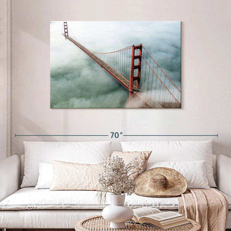 Lilie brouillard au Golden Gate Bridge, H 30 po x l 45 po