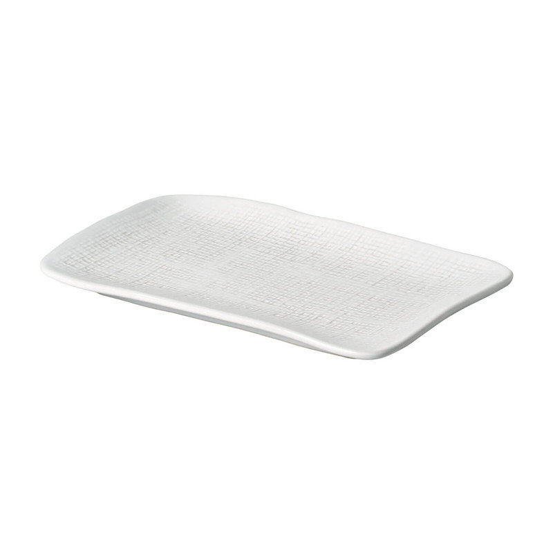 Plateau rectangulaire moyen Jutta 10,63 x 6,3 po blanc