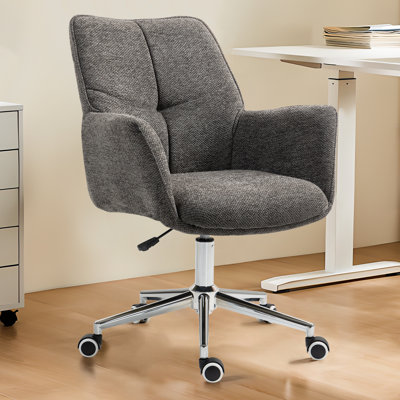 Soft Chenille Home Office Chair Adjustable Height Task Chair Swivel Desk Chair