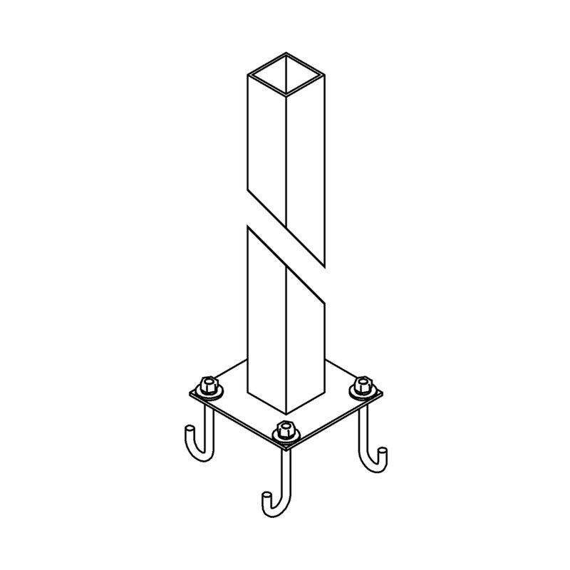 71" Coastal Burnished Steel Outdoor Square Post