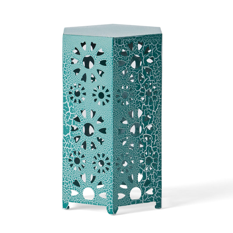 Patio Table Outdoor Side Table, Teal, 22.12" H x 14.3" W x 14.3" D