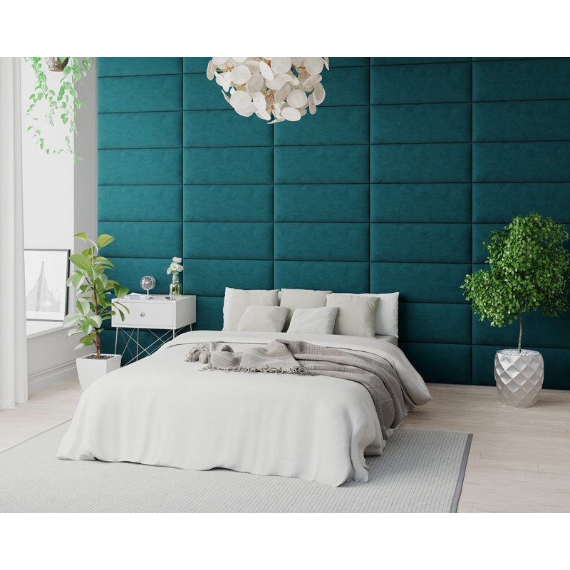 Kar 30 cm x 75 cm Peel and Stick Upholstered Wall Paneling in Emerald