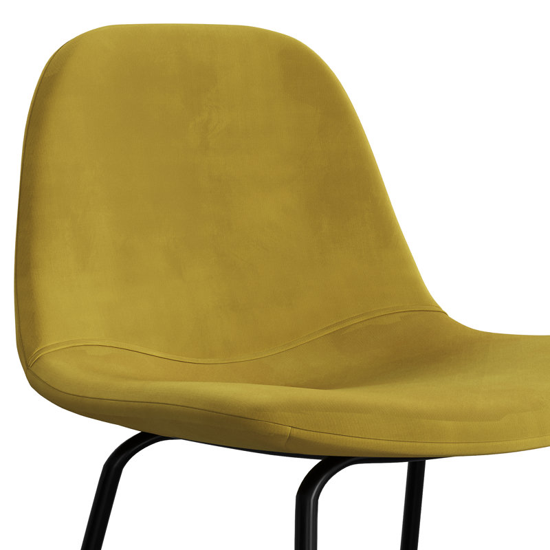 Tabouret de bar et de comptoir Kinlaw, Tabouret de bar (siège d’une hauteur de 30,5 po, Velours performance Bella Gold