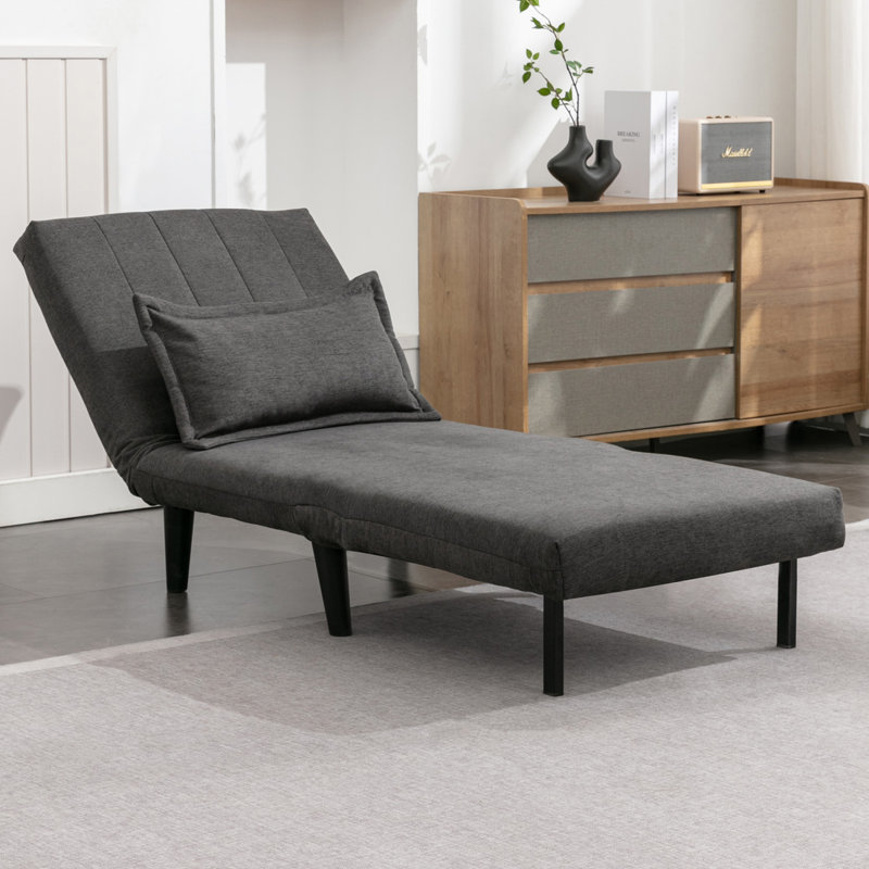 Naraya Upholstered 1 Seater Sofa Bed, Charcoal