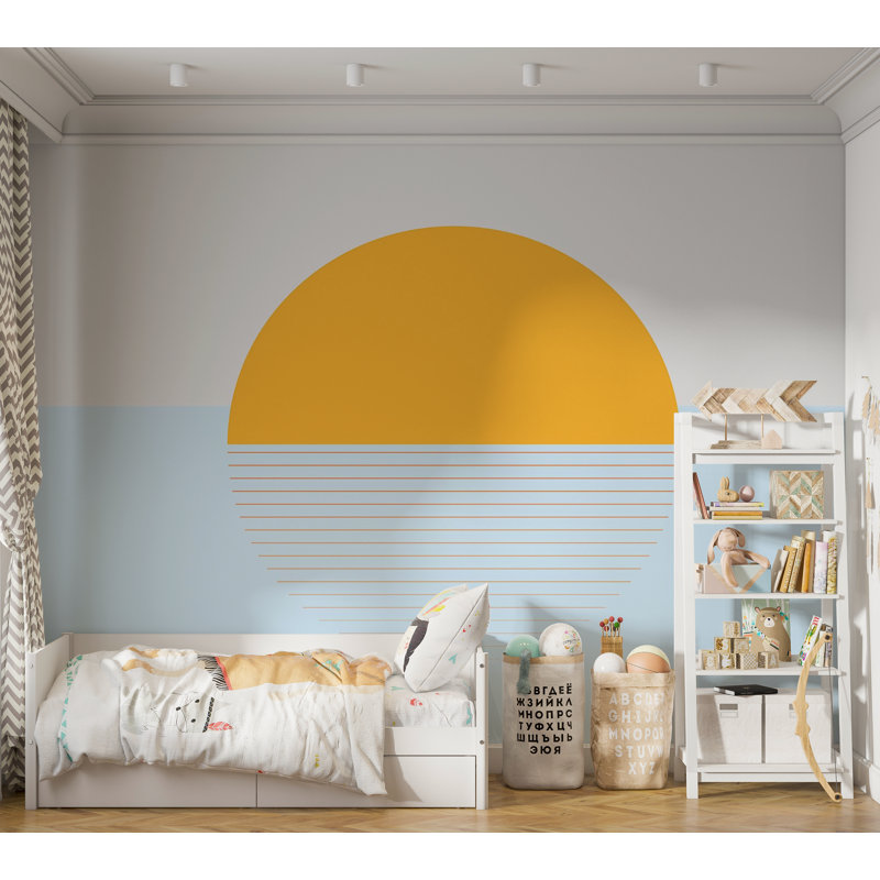Papier peint de qualité supérieure - Lignes de coucher de soleil, L 96 po x l 120 po