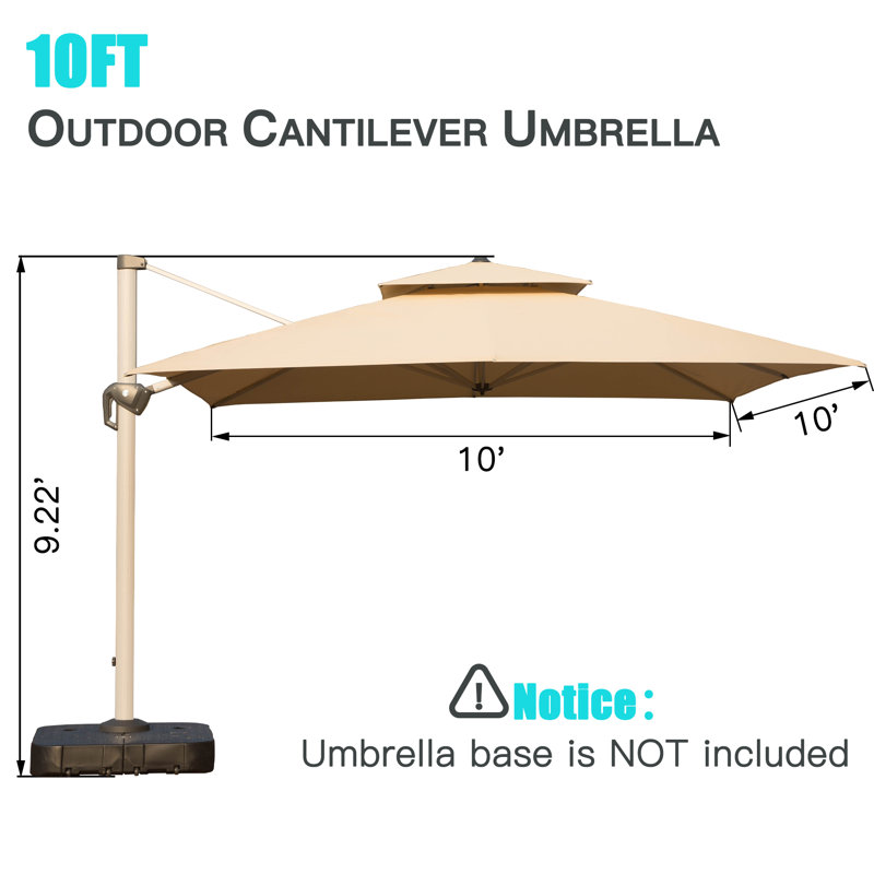 Parasol en porte-à-faux 114,17 po, Beige
