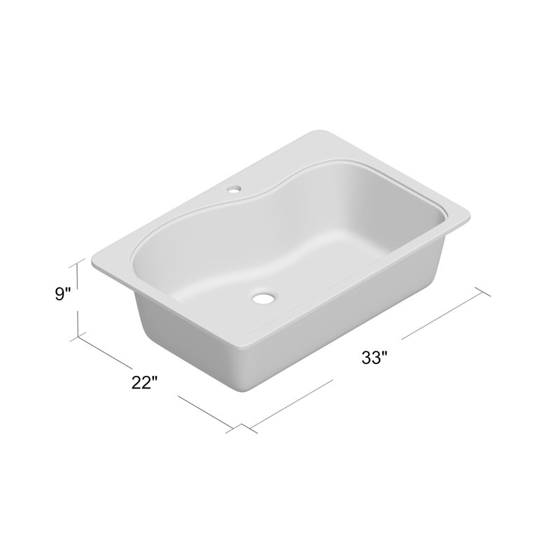 Gravity Scratch Resistant 33" L x 22" W Dual Mount Kitchen Sink