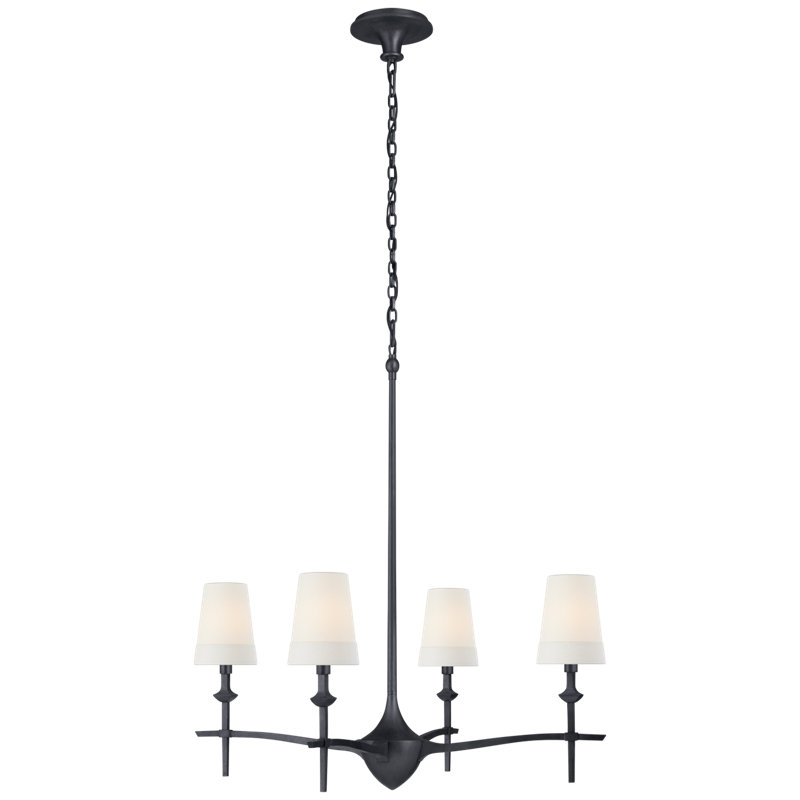 Thomas O'Brien Pippa 4 - Light Large Chandelier, Aged Iron