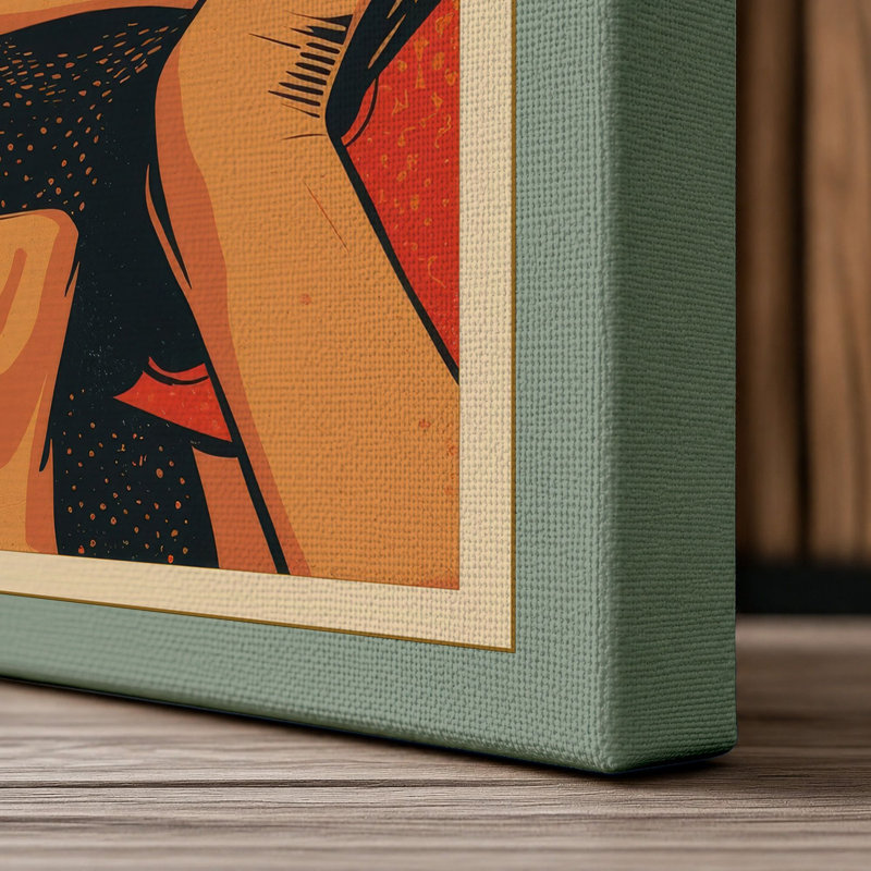Bold Glamour Pop Art - Wrapped Canvas, 36x24 - 91.4 x 61.0 cm, Sage Border