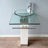 QieRao BV019S 35'' Tall Oval Pedestal Bathroom Sink with Faucet and Drain