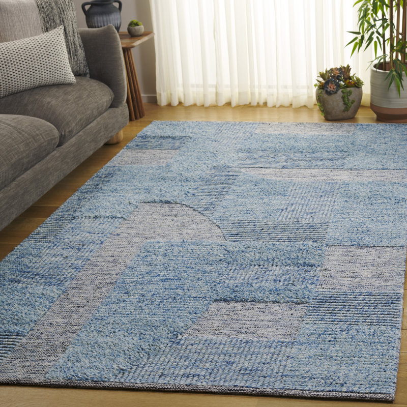 Natura 506 Hand Woven 80% Wool; 20% Cotton Geometric Shapes Rug, Rectangle 5' x 8'