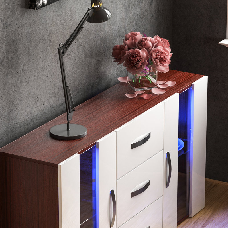 Daugherty 135cm Sideboard, Walnut/White