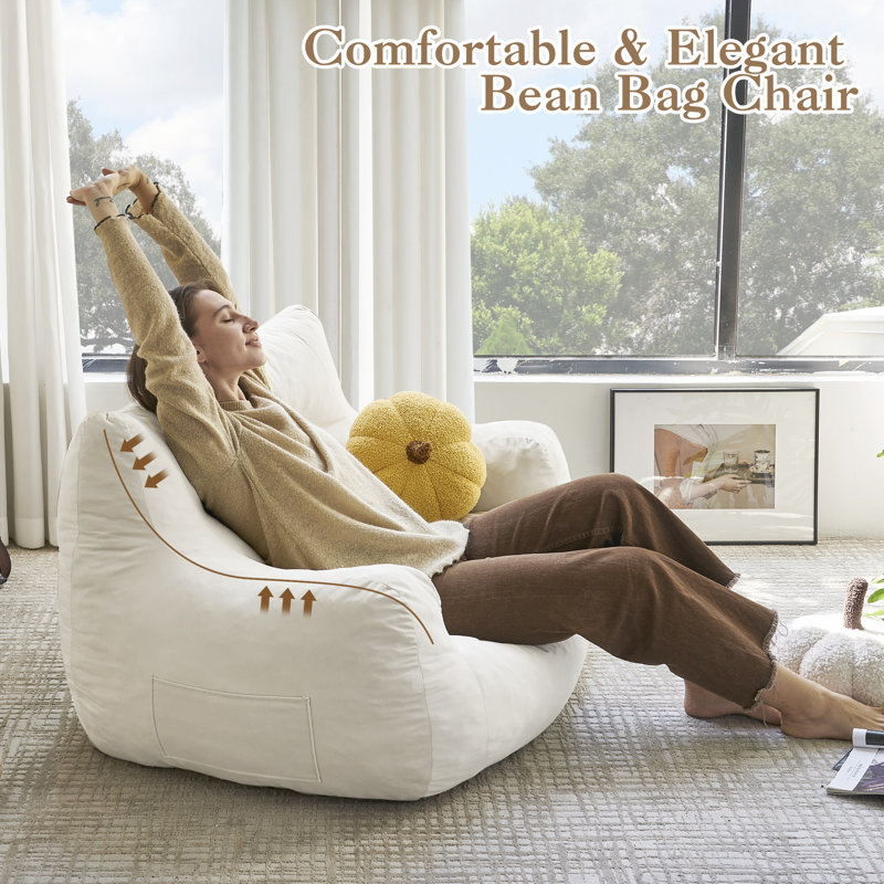 Trule Oversized Bean Bag Chair for Adults, 2-Seater Loveseat Sofa