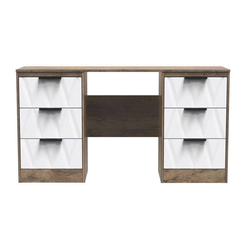 Besmir Dressing Table, White Matt/Vintage Oak