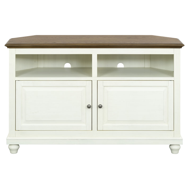 Meuble télé de coin 50 po Willoe, Blanc, H 32,5 po x L 50 po x l 18 po