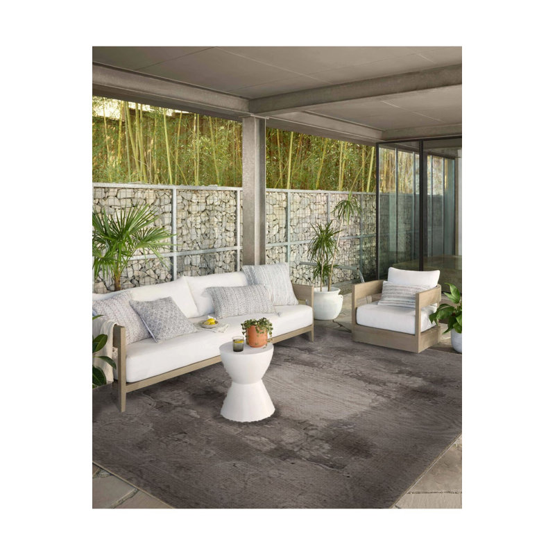 Tapis gris lavable à la machine Vintage Vintage, Sous-tapis carré 3 pi 3 po inclus