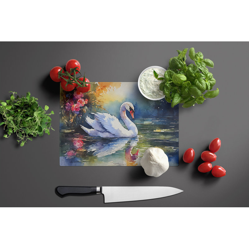 Swan Glass Cutting Board