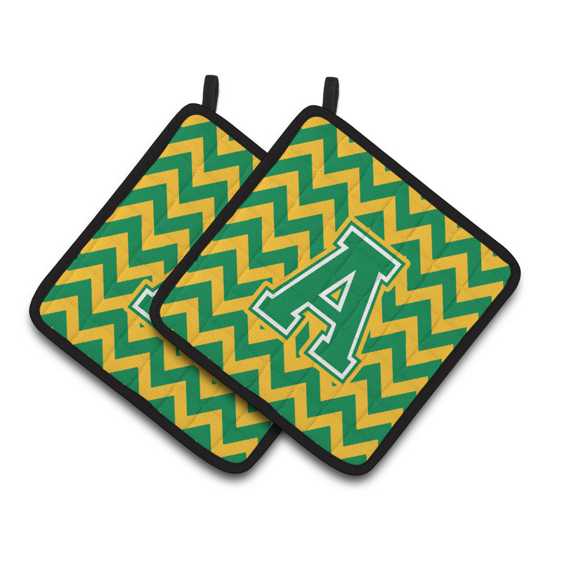 Poignée à chevrons, A, Vert/doré