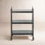Teagan Bar Cart-Smoked Black Cast Glass