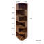 Bibliothèque d'angle moderne à 6 niveaux avec étagères incurvées et cloison, tablette de rangement ouverte peu encombrante pour salon, chambre et bureau, blanche-2009331962