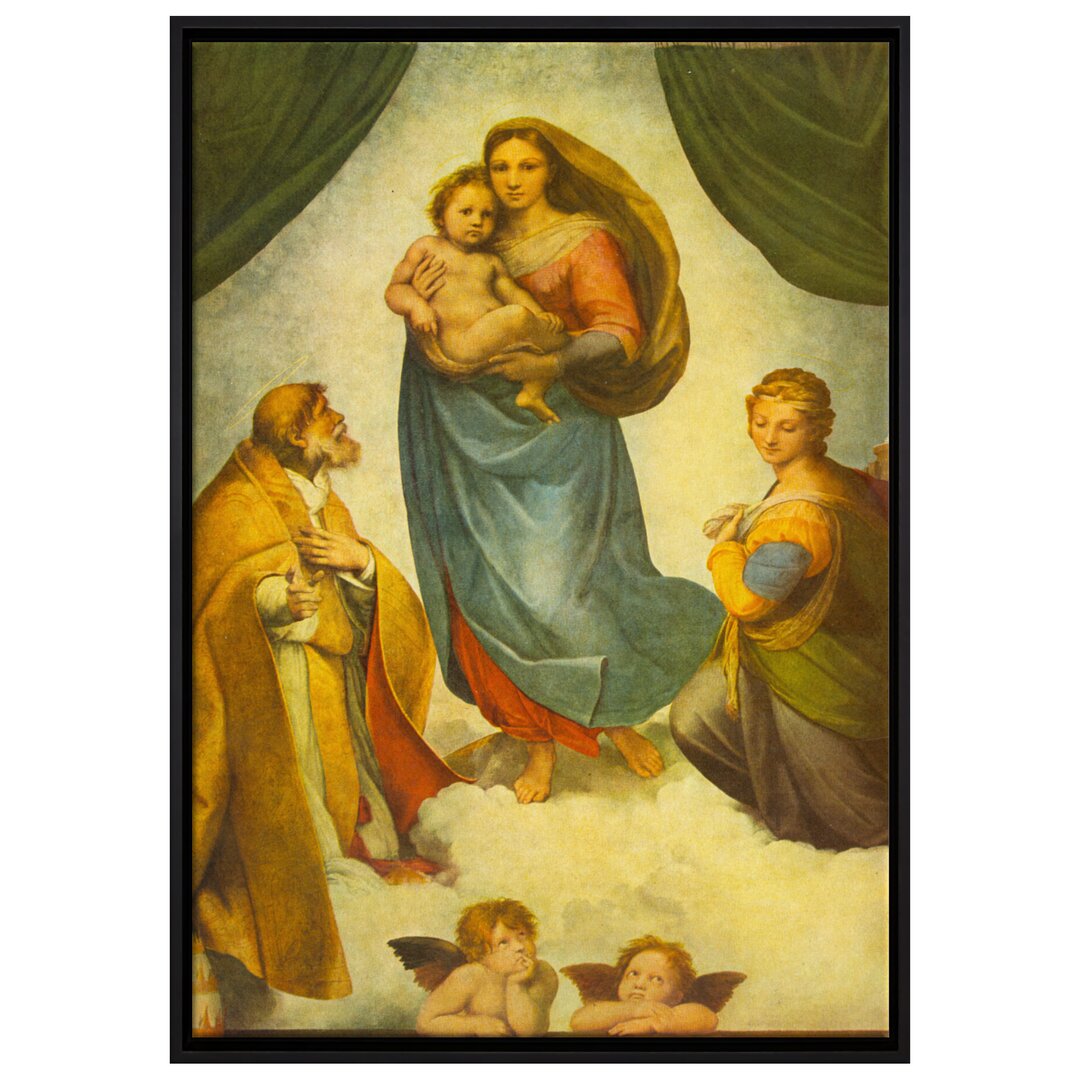 Gerahmtes Leinwandbild Sistine Madonna von Raffael