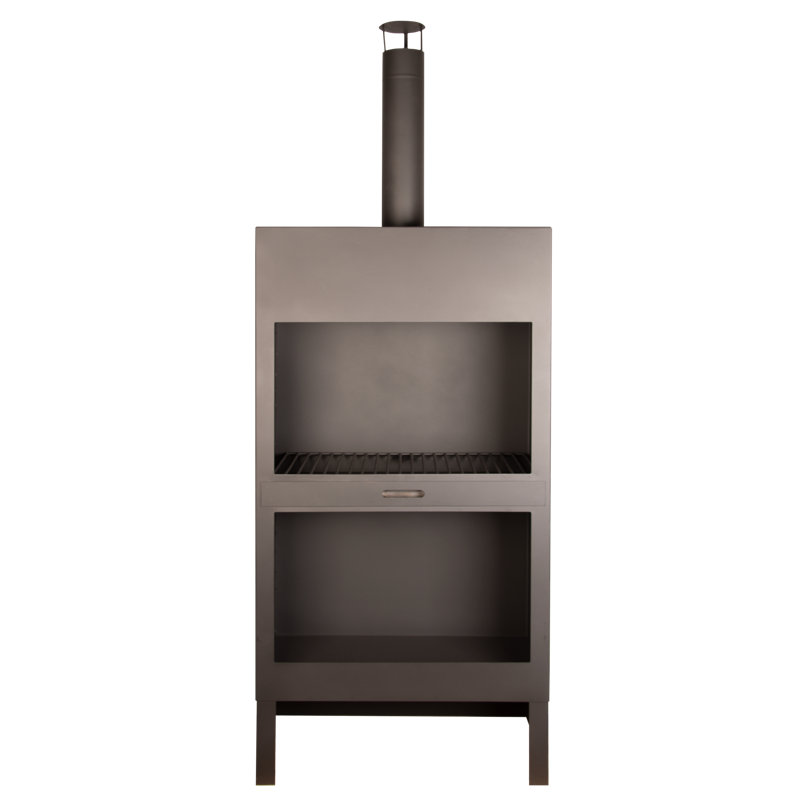 Polyak Column Wood Burning Smokeless Outdoor Fireplace, Black